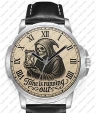 Grim Reaper Gothic Art Leather Strap Wrist Watch
