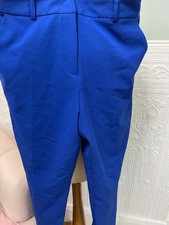 BNWOT FINERY COBALT BLUE TAILORED TROUSERS STRAIGHT LEG £39 SIZE 12 HALF LINED
