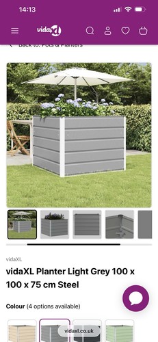 Steel planter light grey - steel, x