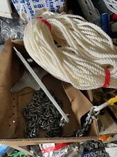 7.5kg  bruce style boat anchor Kit 8m 8mm chain 400ft Of 10mm white  nylon rope