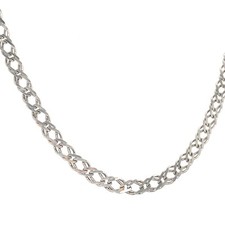 9ct White Gold 18" Double
