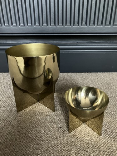 Small gold pot vase - pot,