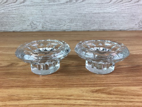 Pair crystal cut glass - pair, of