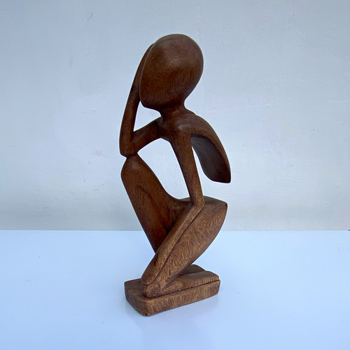 Hand carved wooden abstract - carved,