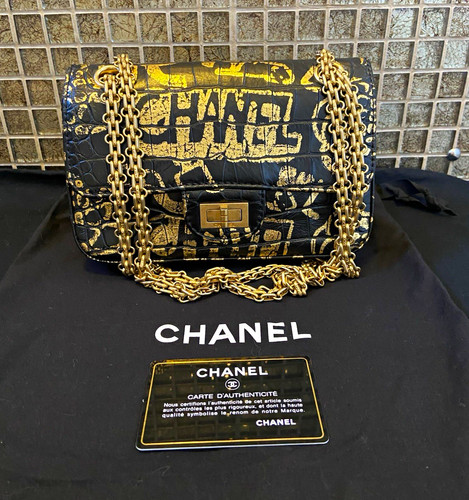 Chanel black gold - chanel, croc