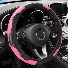 PU Carbon Fiber Leather Car Steering Wheel Cover without Inner Ring