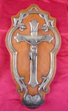 Spectacular, large Antique Crucifix Holy water font/stoop.