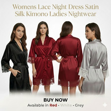 Women Satin Silk Lace Kimono