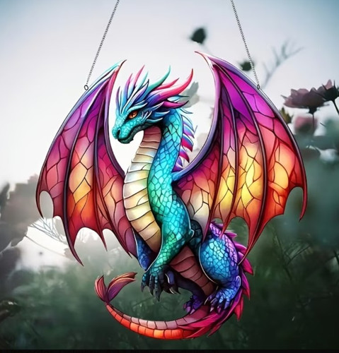 Dragon dreamcatcher suncatcher - dragon,