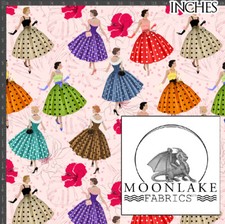 50's Fashion Ladies Floral Repeat 100% Quality Cotton Poplin Fabric *Exclusive*