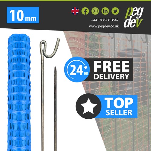 50m blue plastic barrier fence - blue,