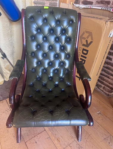 Green captains armchair dark - green,