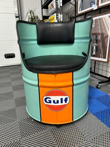 Gulf racing oil drum barrel - racing,