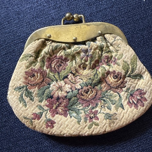 Vintage tapestry coin purse - tapestry,