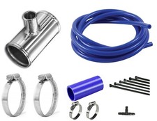 Dump Valve Fitting Kit 63mm Alloy T-Piece for 25mm BOV - BLUE Silicone 2.5"