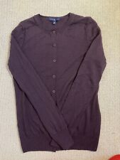GAP AUBERGINE PURPLE WOOL 100% BUTTONED CARDIGAN SIZE M