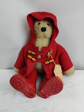 Vintage Paddington Bear Soft Toy Teddy 70’s Red Coat & Boots 18" Length S5711