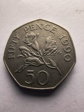 Guernsey 50p coin 1990 good