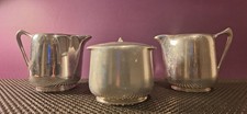 3 x Vintage MCM Picquot Ware / Newmaid Aluminium Sugar Bowl & Cream / Milk Jug