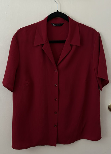 Bhs womens red crinkle button - bhs,