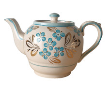 Vintage Gibsons teapot with teal and gold floral design