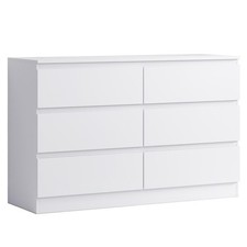 6 Drawer Chest of Drawers Bedroom Furniture Scandinavian Handleless Matt white