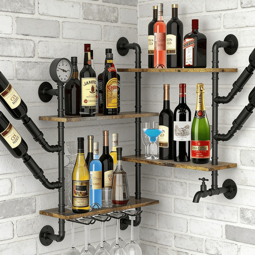 Large retro wine rack - rack, wall
