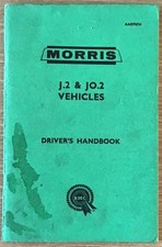 MORRIS J.2 & JO.2 Vehicles Drivers Handbook #AAK 9767H Undated EX LIBRARY