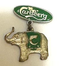 Vintage Rare Carlsberg Beer Metal Enamel Elephant Pin Badge Brooch Grundlagt1847