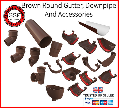 Half round brown gutter 112mm - half,