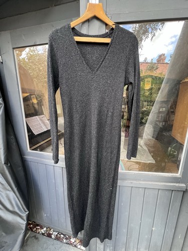 Zara long charcoal grey knit - long,