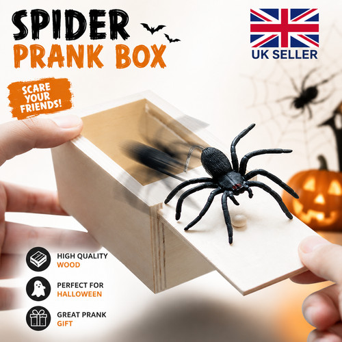 Spider box prank wooden - spider,