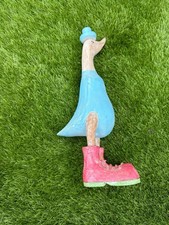 Wooden Duck Wearing Red Wellies 13” Tall