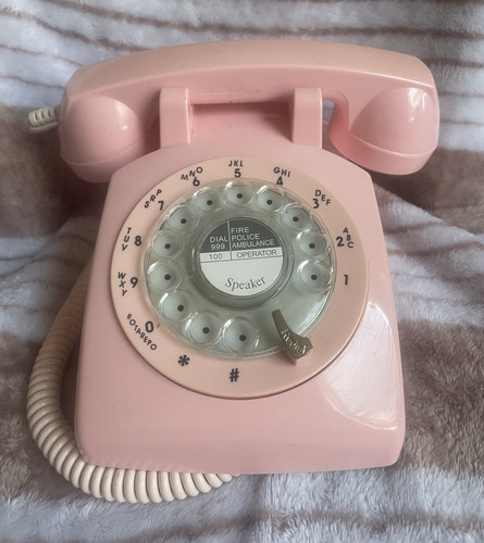 Pink retro corded rotary dial - pink,
