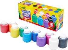 Crayola 10 Pack Washable Kids Paint – Non-Toxic Art Colours Set for Children 3+