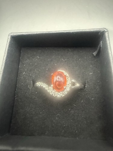 925 sterling silver fire opal - silver,