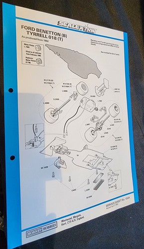 Scalextric 1992 service sheet - scalextric,