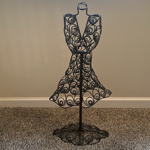 Black wire metal dress form - dress,
