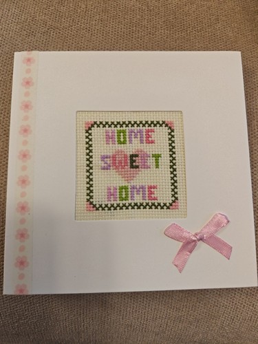 Handmade cross stitch card - handmade,