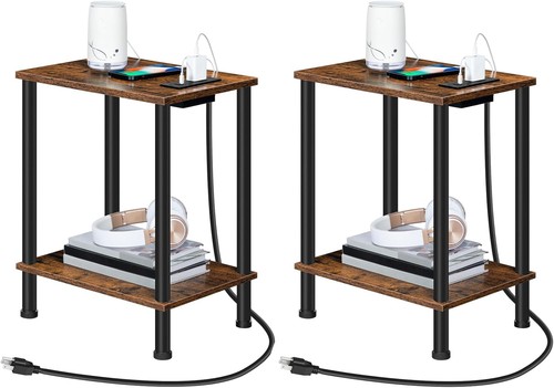 Side table with charging - with,
