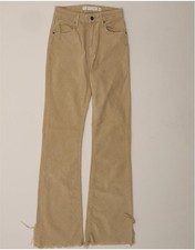 VINTAGE Womens Flare Corduroy Trousers W28 L31 Beige DJ20
