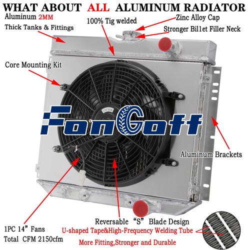 Row radiator shroud fan fit - 3-row,
