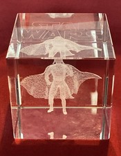 Star Wars Darth Vader 3D Laser Etched Crystal Glass Paperweight c.2005
