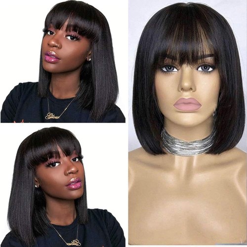 Straight bob wig - straight, hair