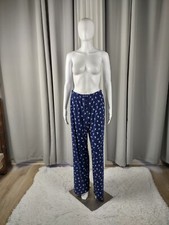 Grace Elements Ladies Women's Navy White Bird Graphic Wide Leg Pants Size Medium