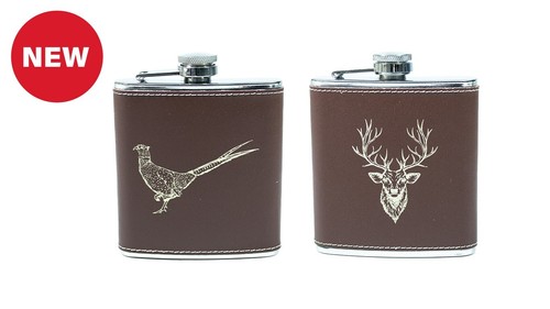 6oz brown leather hip - 6oz,