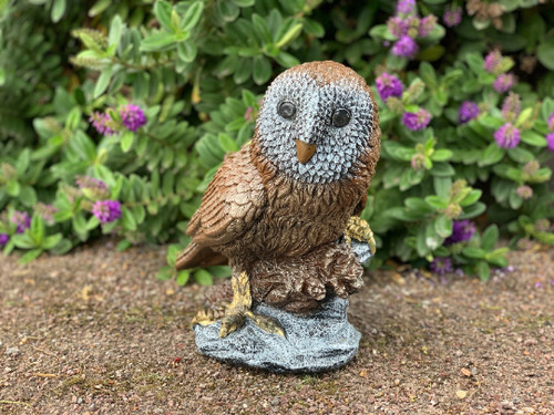 Stone owl sculpture - owl,