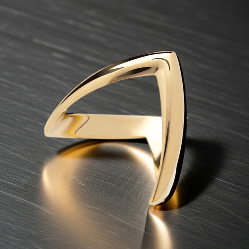 18ct gold double wishbone ring - gold,