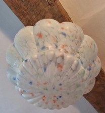 Art Deco Multicoloured Glass Flycatcher Plaffonier Light Bowl Lamp Shade VGC