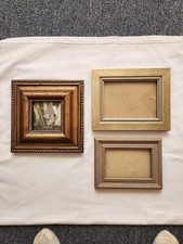 Lot of 3 Picture Frames Wood. Art, Wall, Artwork, 1-5×7, 1-4×6, 4x4 Boroque 